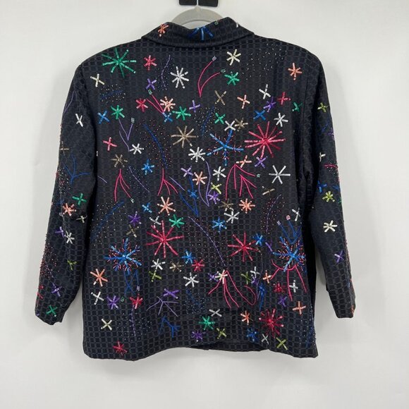Vintage 2000s Drapers & Damons Rainbow Sequin Firework Party Vibrant Petite woma - Picture 9 of 12
